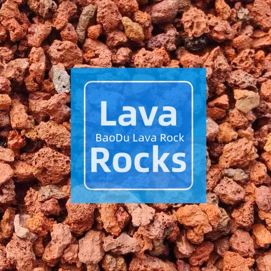Pedra de basalto de cor vermelha/preta ambiental/ Pedra vulcânica/ Rocha de lava
